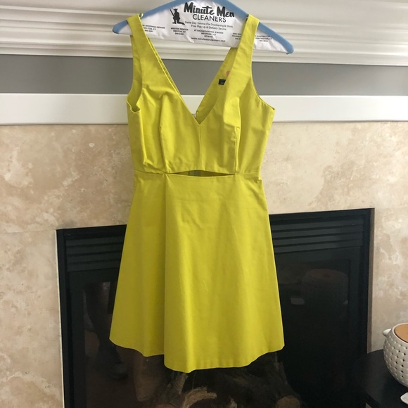 Lime Green/Yellow cut out dress size small - Picture 1 of 2